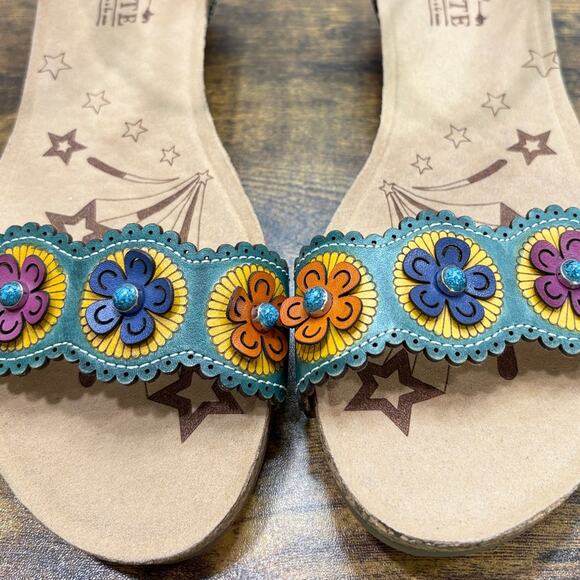 Spring Step L'artiste EU 40 US 9 Meliza Sandals Colorful Leather Snake Floral - Picture 7 of 12